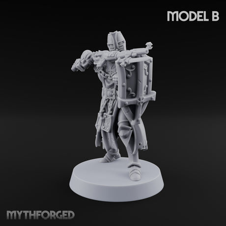 Rifle Bearing Steampunk Templar B Miniature for Dungeons and Dragons, Pathfinder or other TTRPGs