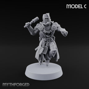 Rifle Bearing Steampunk Templar C Miniature for Dungeons and Dragons, Pathfinder or other TTRPGs