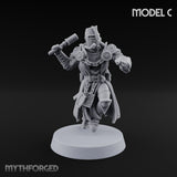 Rifle Bearing Steampunk Templar C Miniature for Dungeons and Dragons, Pathfinder or other TTRPGs