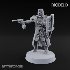 Rifle Bearing Steampunk Templar D Miniature for Dungeons and Dragons, Pathfinder or other TTRPGs
