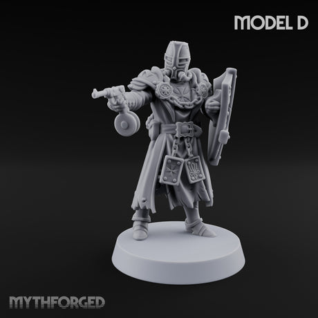 Rifle Bearing Steampunk Templar D Miniature for Dungeons and Dragons, Pathfinder or other TTRPGs