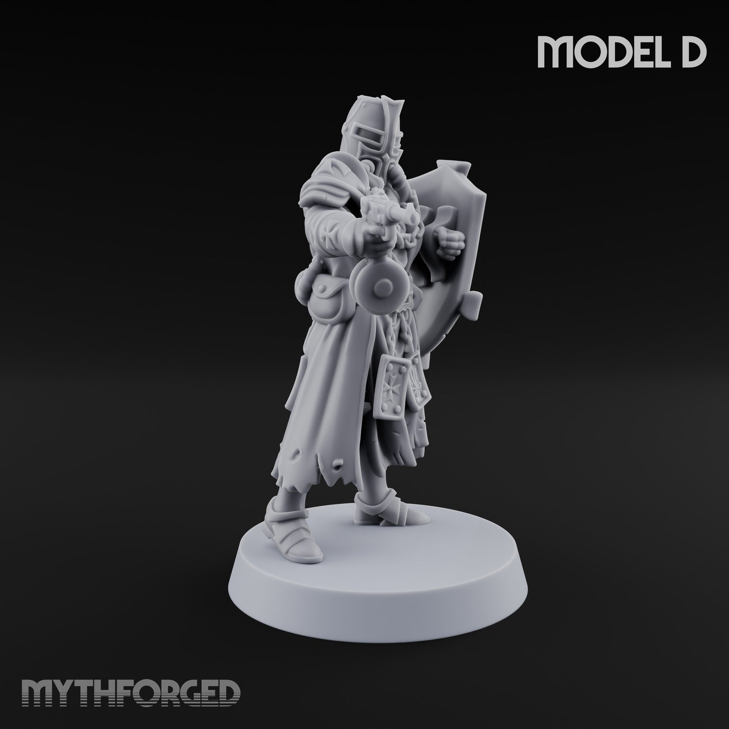 Rifle Bearing Steampunk Templar D Miniature for Dungeons and Dragons, Pathfinder or other TTRPGs