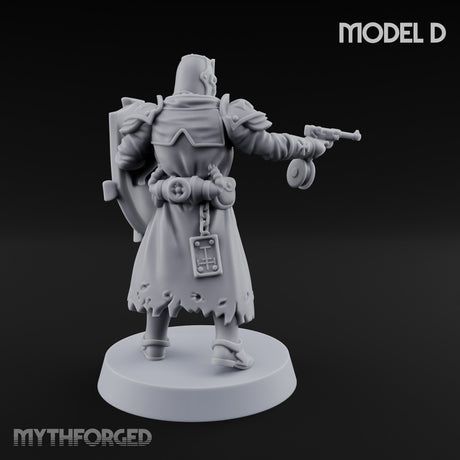 Rifle Bearing Steampunk Templar D Miniature for Dungeons and Dragons, Pathfinder or other TTRPGs
