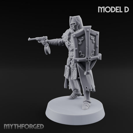 Rifle Bearing Steampunk Templar D Miniature for Dungeons and Dragons, Pathfinder or other TTRPGs