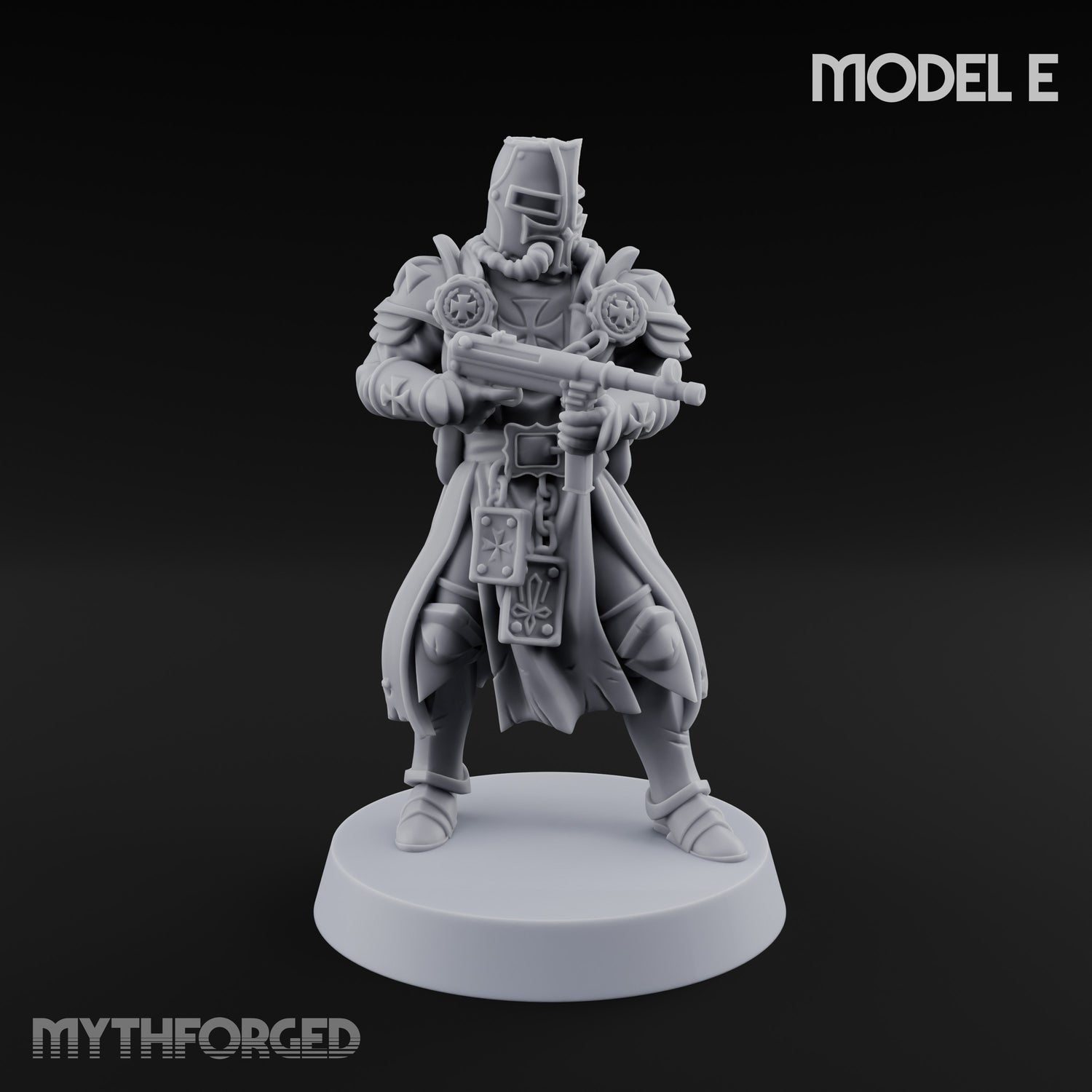 Rifle Bearing Steampunk Templar E Miniature for Dungeons and Dragons, Pathfinder or other TTRPGs