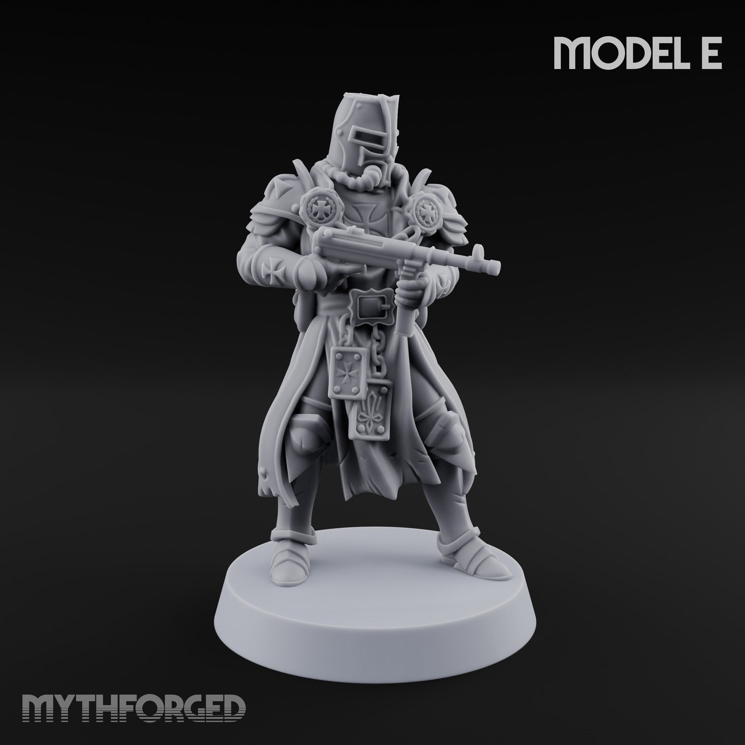 Rifle Bearing Steampunk Templar E Miniature for Dungeons and Dragons, Pathfinder or other TTRPGs