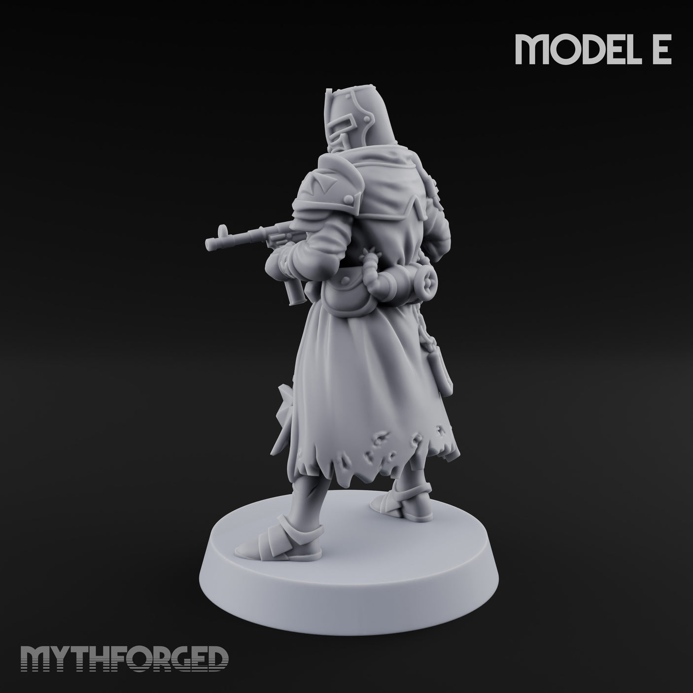 Rifle Bearing Steampunk Templar E Miniature for Dungeons and Dragons, Pathfinder or other TTRPGs
