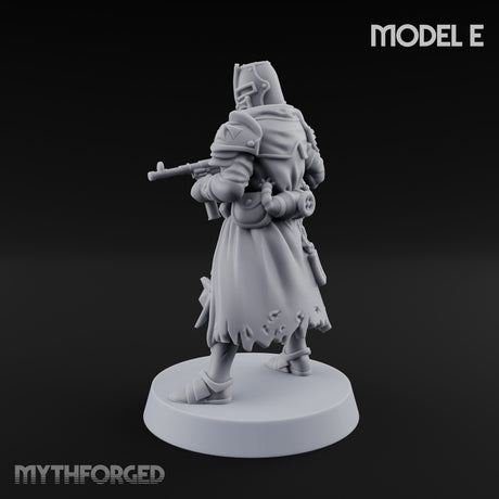 Rifle Bearing Steampunk Templar E Miniature for Dungeons and Dragons, Pathfinder or other TTRPGs