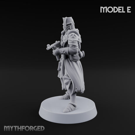 Rifle Bearing Steampunk Templar E Miniature for Dungeons and Dragons, Pathfinder or other TTRPGs