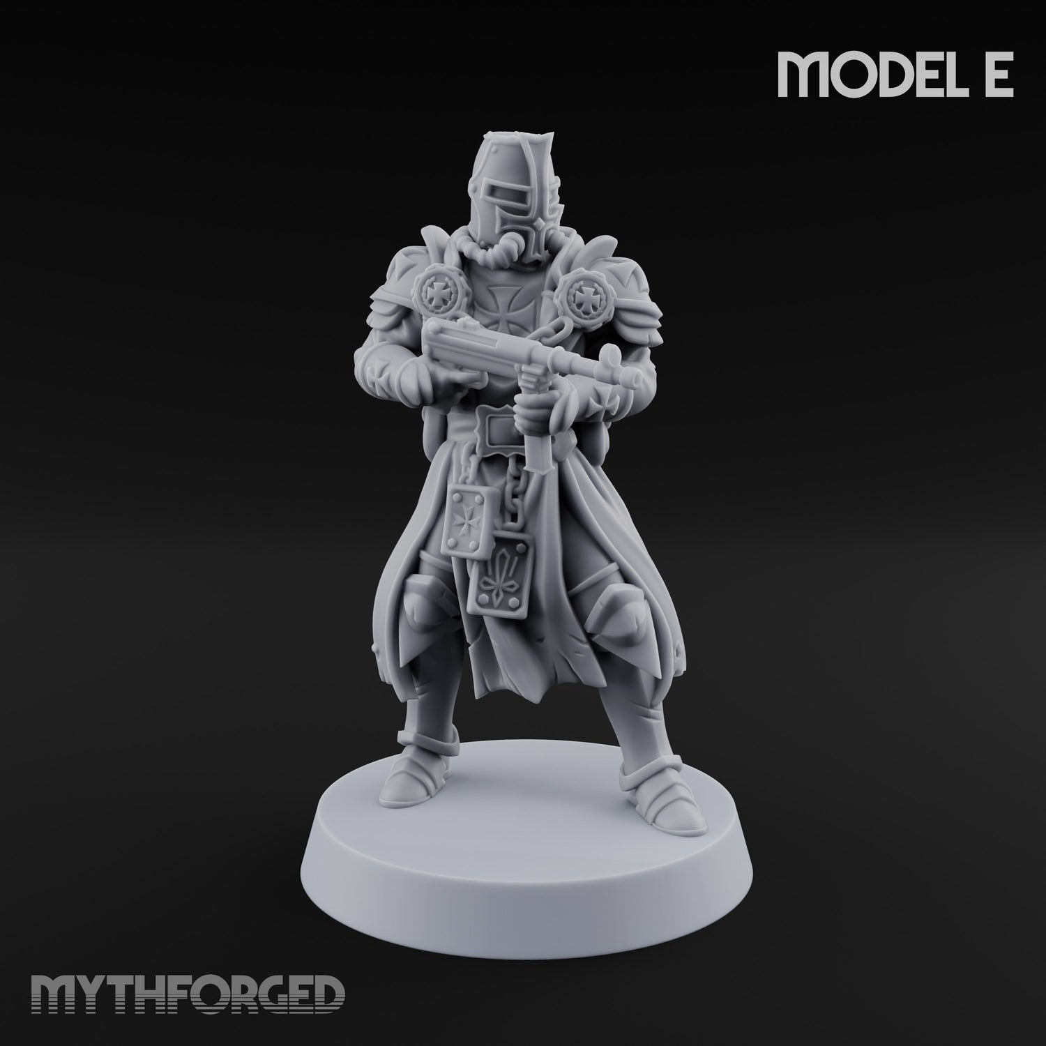 Rifle Bearing Steampunk Templar E Miniature for Dungeons and Dragons, Pathfinder or other TTRPGs