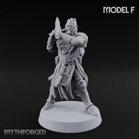 Rifle Bearing Steampunk Templar F Miniature for Dungeons and Dragons, Pathfinder or other TTRPGs