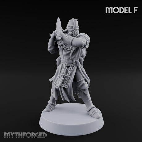 Rifle Bearing Steampunk Templar F Miniature for Dungeons and Dragons, Pathfinder or other TTRPGs
