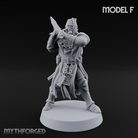 Rifle Bearing Steampunk Templar F Miniature for Dungeons and Dragons, Pathfinder or other TTRPGs