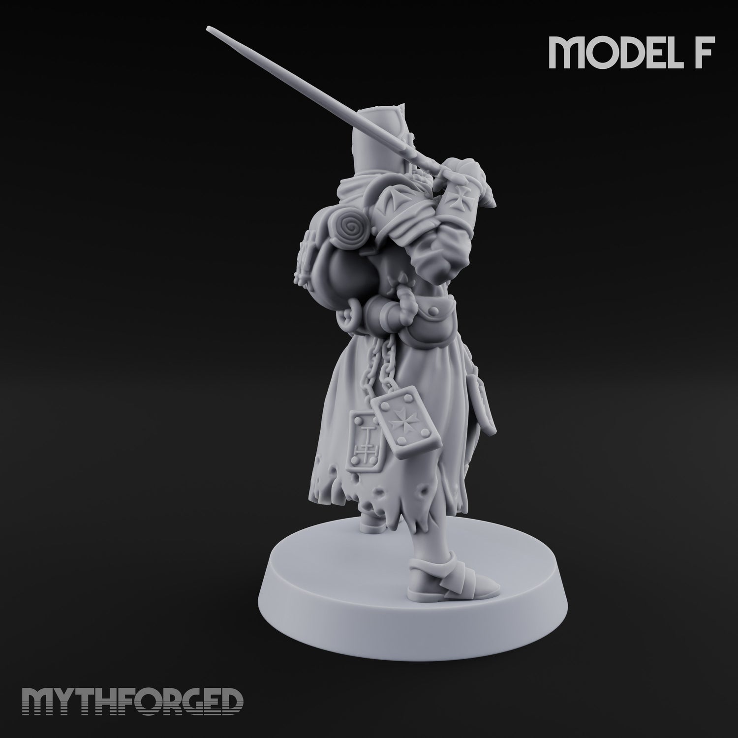 Rifle Bearing Steampunk Templar F Miniature for Dungeons and Dragons, Pathfinder or other TTRPGs