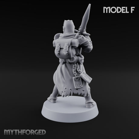 Rifle Bearing Steampunk Templar F Miniature for Dungeons and Dragons, Pathfinder or other TTRPGs