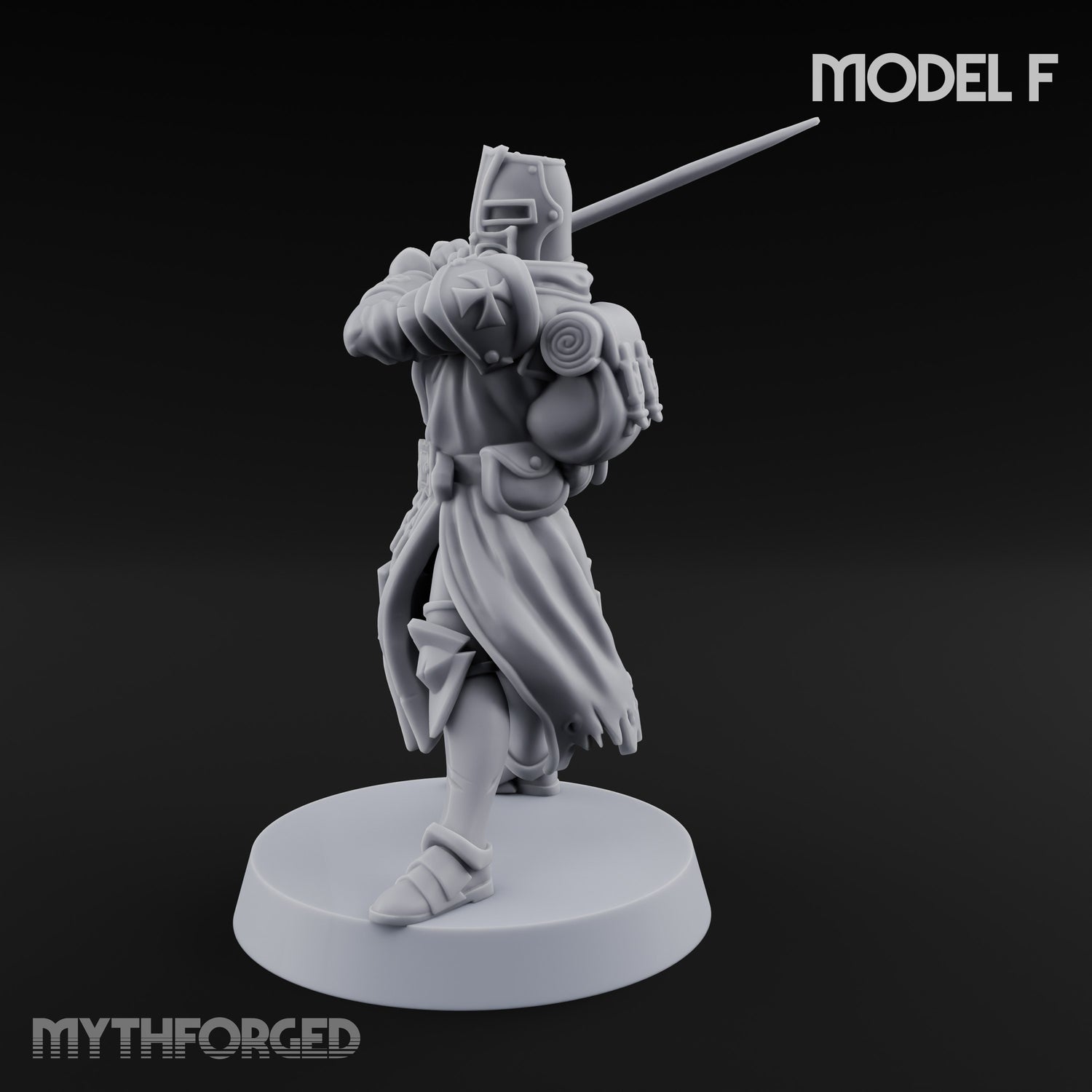 Rifle Bearing Steampunk Templar F Miniature for Dungeons and Dragons, Pathfinder or other TTRPGs