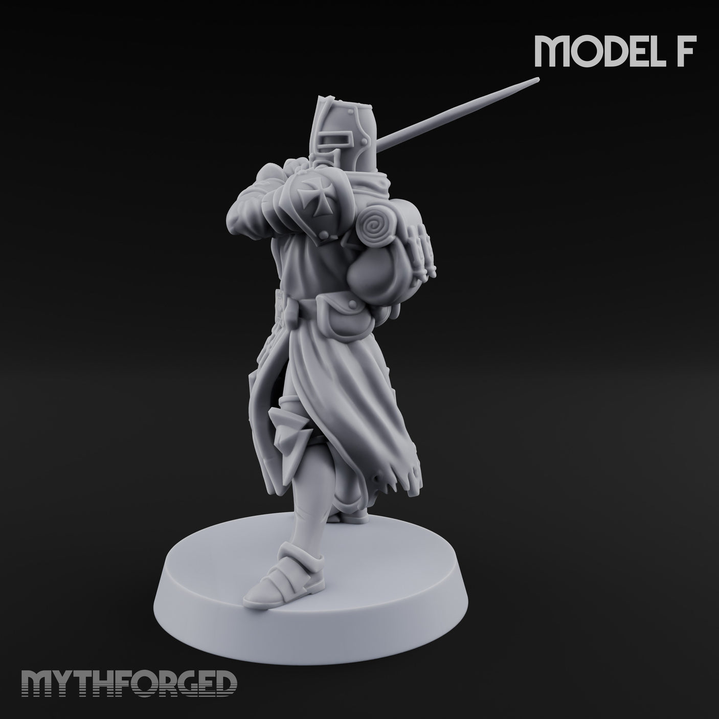 Rifle Bearing Steampunk Templar F Miniature for Dungeons and Dragons, Pathfinder or other TTRPGs