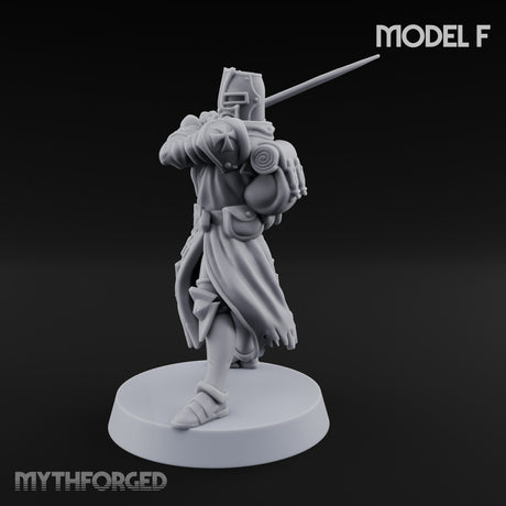Rifle Bearing Steampunk Templar F Miniature for Dungeons and Dragons, Pathfinder or other TTRPGs