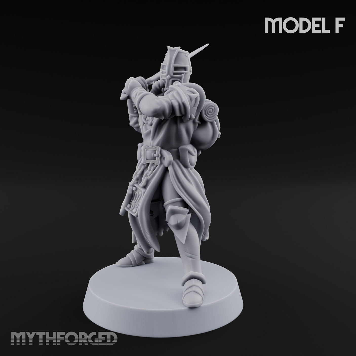 Rifle Bearing Steampunk Templar F Miniature for Dungeons and Dragons, Pathfinder or other TTRPGs