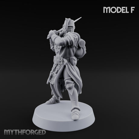 Rifle Bearing Steampunk Templar F Miniature for Dungeons and Dragons, Pathfinder or other TTRPGs