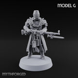 Rifle Bearing Steampunk Templar G Miniature for Dungeons and Dragons, Pathfinder or other TTRPGs