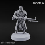 Rifle Bearing Steampunk Templar G Miniature for Dungeons and Dragons, Pathfinder or other TTRPGs