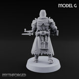Rifle Bearing Steampunk Templar G Miniature for Dungeons and Dragons, Pathfinder or other TTRPGs