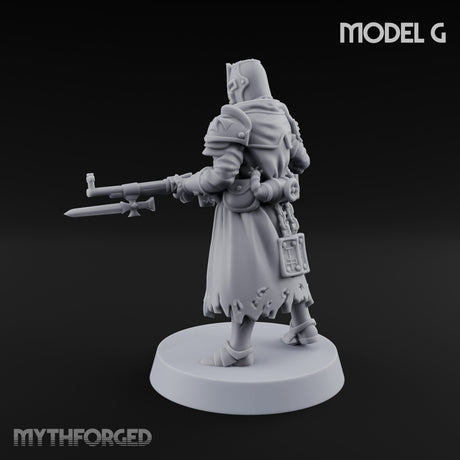 Rifle Bearing Steampunk Templar G Miniature for Dungeons and Dragons, Pathfinder or other TTRPGs