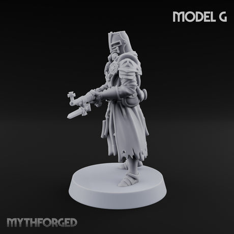 Rifle Bearing Steampunk Templar G Miniature for Dungeons and Dragons, Pathfinder or other TTRPGs