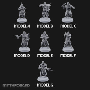 Rifle Bearing Steampunk Templars Miniature for Dungeons and Dragons, Pathfinder or other TTRPGs