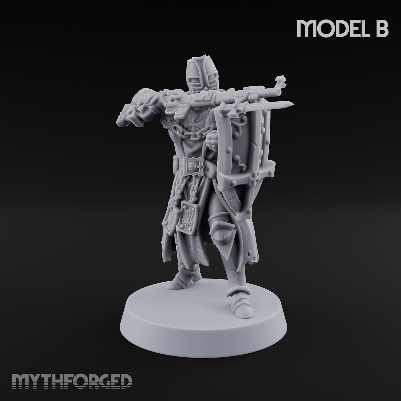 Rifle Bearing Steampunk Templars Miniature for Dungeons and Dragons, Pathfinder or other TTRPGs