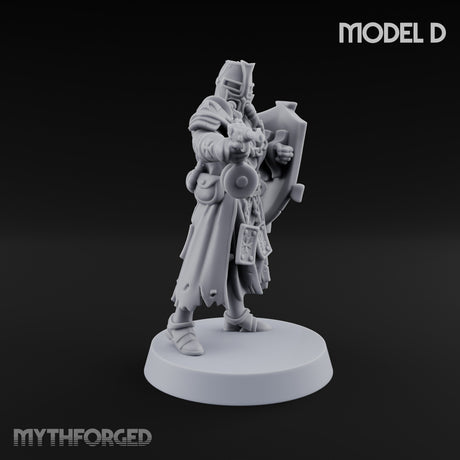 Rifle Bearing Steampunk Templars Miniature for Dungeons and Dragons, Pathfinder or other TTRPGs