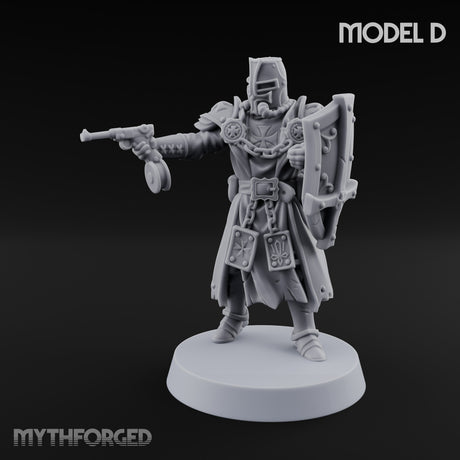 Rifle Bearing Steampunk Templars Miniature for Dungeons and Dragons, Pathfinder or other TTRPGs