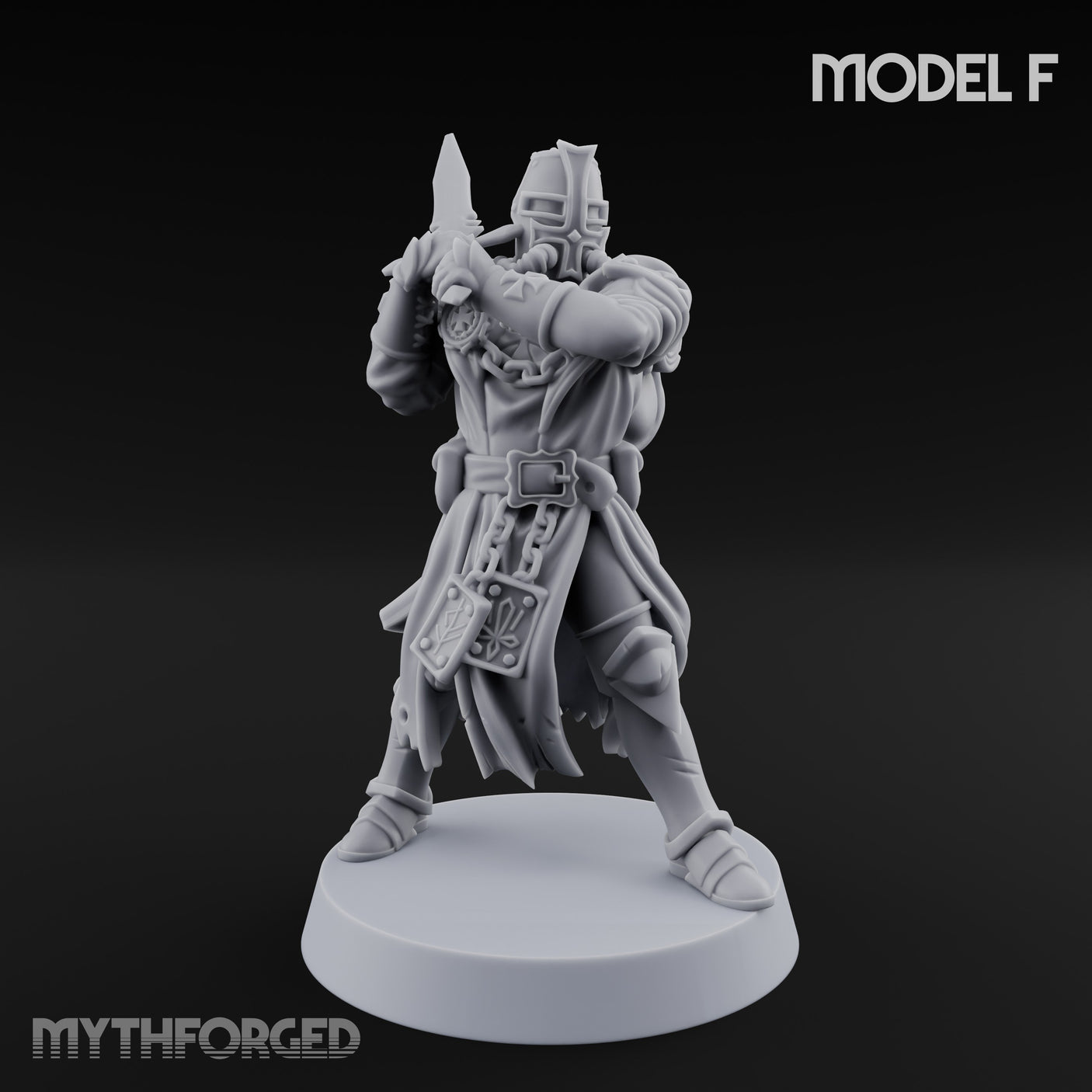 Rifle Bearing Steampunk Templars Miniature for Dungeons and Dragons, Pathfinder or other TTRPGs