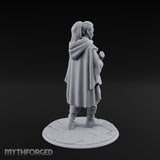 Rifle-Cradling Cloak-Wrapped Human Wanderer Miniature for Dungeons and Dragons, Pathfinder or other TTRPGs