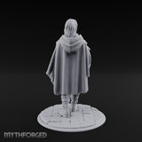 Rifle-Cradling Cloak-Wrapped Human Wanderer Miniature for Dungeons and Dragons, Pathfinder or other TTRPGs