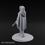 Rifle-Cradling Cloak-Wrapped Human Wanderer Miniature for Dungeons and Dragons, Pathfinder or other TTRPGs