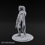 Rifle-Cradling Cloak-Wrapped Human Wanderer Miniature for Dungeons and Dragons, Pathfinder or other TTRPGs