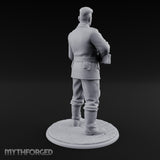 Rifle Cradling Human Resistance Fighter Miniature for Dungeons and Dragons, Pathfinder or other TTRPGs