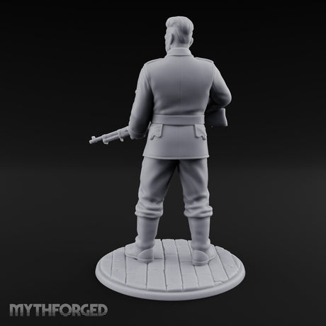 Rifle Cradling Human Resistance Fighter Miniature for Dungeons and Dragons, Pathfinder or other TTRPGs