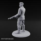 Rifle Cradling Human Resistance Fighter Miniature for Dungeons and Dragons, Pathfinder or other TTRPGs