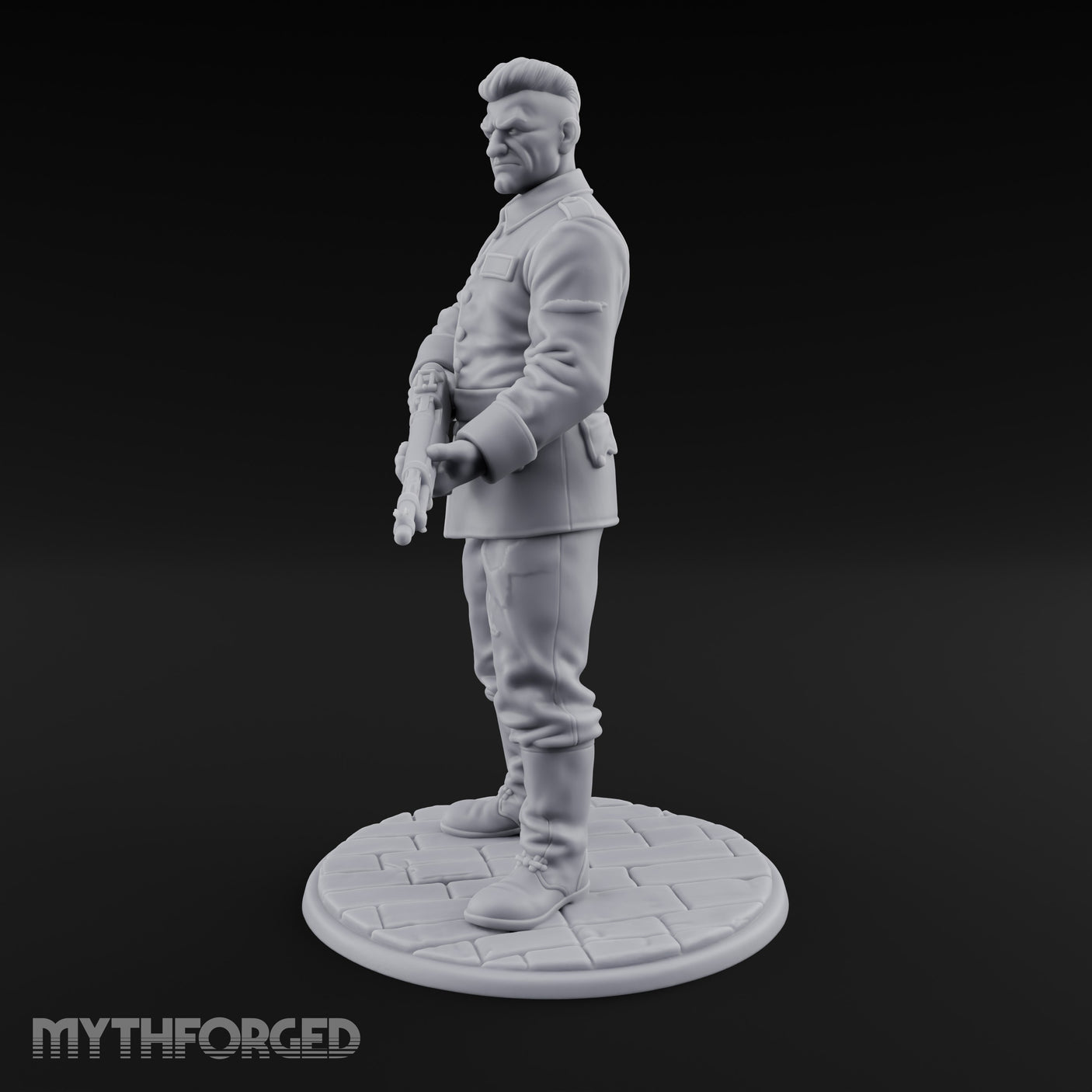 Rifle Cradling Human Resistance Fighter Miniature for Dungeons and Dragons, Pathfinder or other TTRPGs