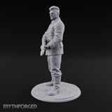 Rifle Cradling Human Resistance Fighter Miniature for Dungeons and Dragons, Pathfinder or other TTRPGs