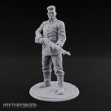 Rifle Cradling Human Resistance Fighter Miniature for Dungeons and Dragons, Pathfinder or other TTRPGs