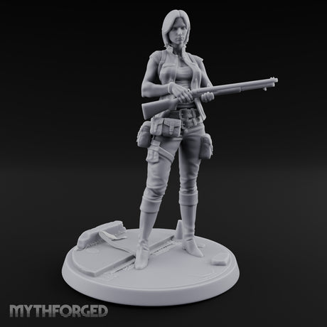 Rifle Cradling Human Survivor Miniature for Dungeons and Dragons, Pathfinder or other TTRPGs