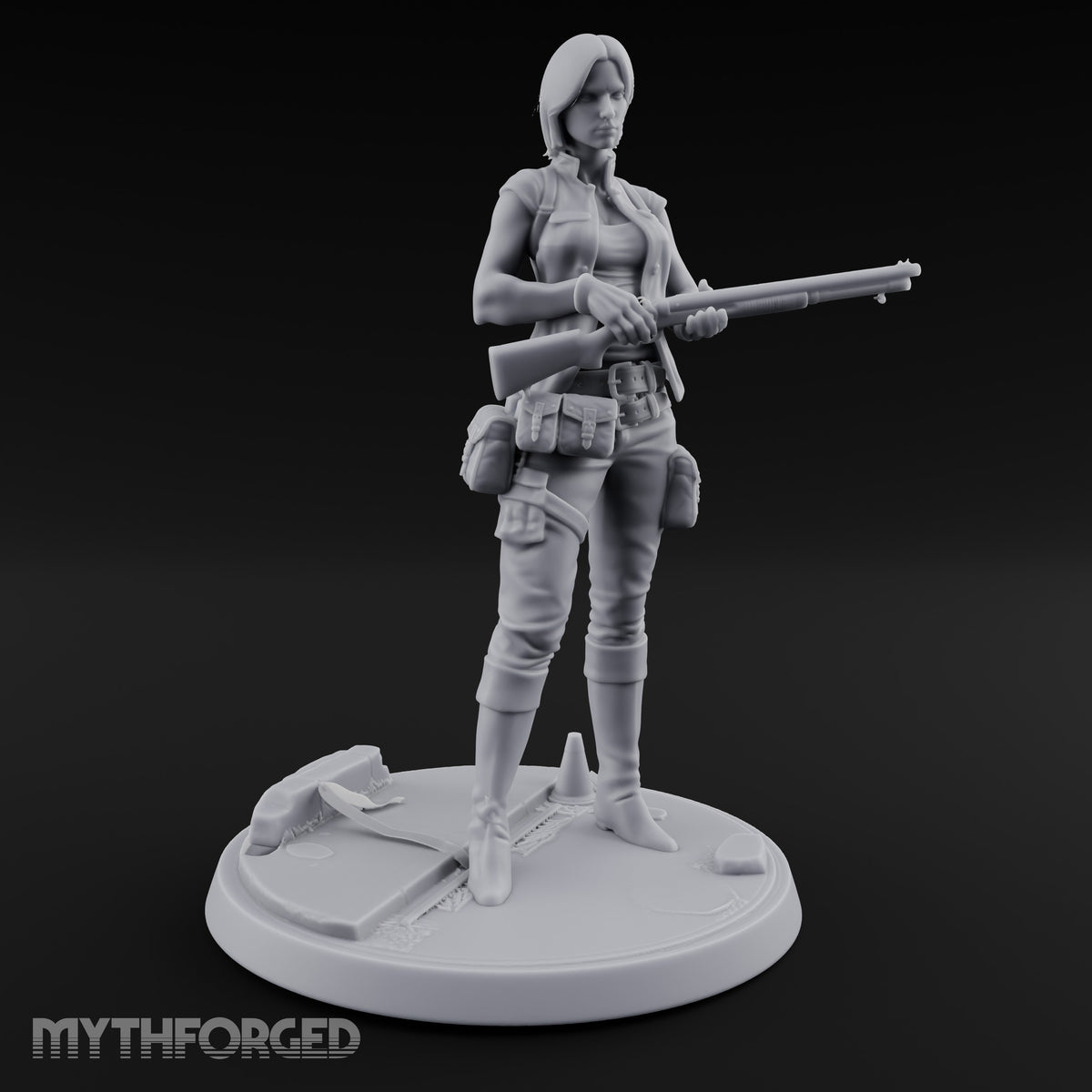 Rifle Cradling Human Survivor Miniature for Dungeons and Dragons, Pathfinder or other TTRPGs