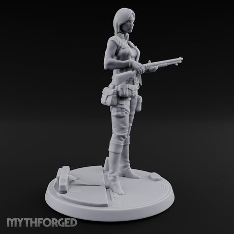 Rifle Cradling Human Survivor Miniature for Dungeons and Dragons, Pathfinder or other TTRPGs