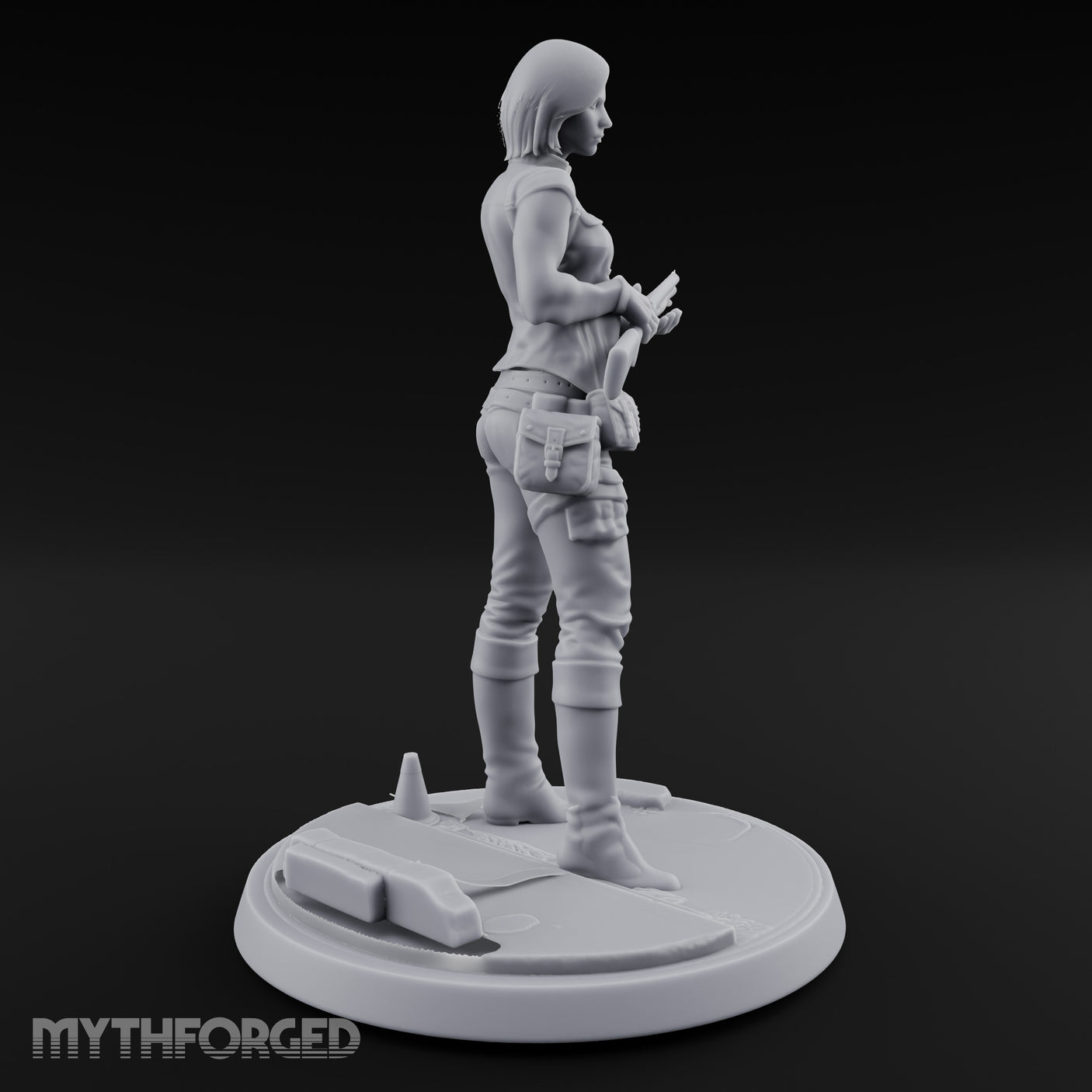 Rifle Cradling Human Survivor Miniature for Dungeons and Dragons, Pathfinder or other TTRPGs