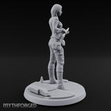 Rifle Cradling Human Survivor Miniature for Dungeons and Dragons, Pathfinder or other TTRPGs