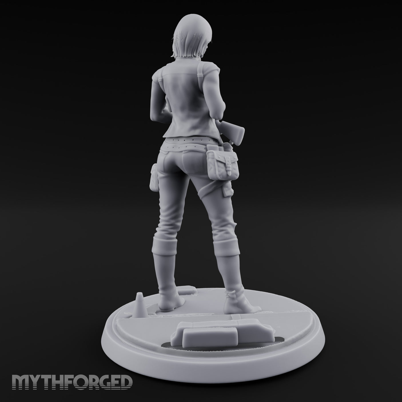 Rifle Cradling Human Survivor Miniature for Dungeons and Dragons, Pathfinder or other TTRPGs